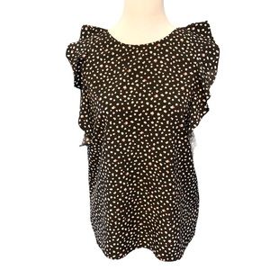 Juicy Couture Black Sleeveless Blouse with Multicolored Polka Dots Size Small